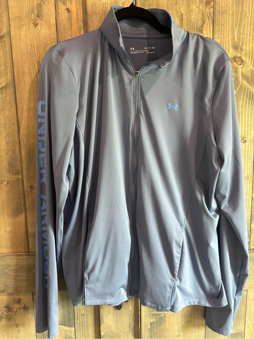 Under Armour Slate Gray Performance Full-Zip Jacket with Blue Logo